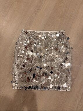 New without tags! Silver sequin mini skirt